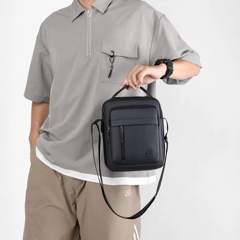 Men's Crossbody Bag - Multi-Compartment Business Shoulder Bag with Adjustable Strap, Compact Design for Travel & Everyday Use