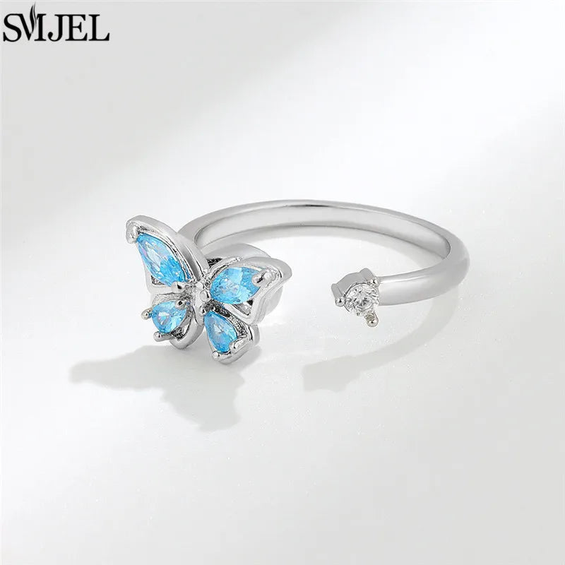 Luxury Rotating Anxiety Animal Rings for Women Spinner Fidgets Cute Flower Heart Dragonfly Anti Stress Ring Wedding Jewelry