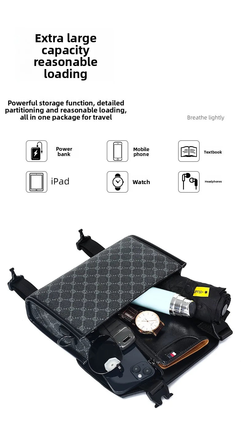 2026 New Design Shoulder Bag Men Crossbody Bag Fashion Business PU Leather Shoulder Bag Male Mobile Phone Bag Purses Handbags