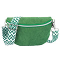 Shoulder Bag for Men Women with Adjustable Wide Strap Crossbody Bag Corduroy Solid Bum Bag Zipper Fanny Pack for Travel Workout