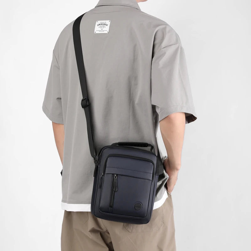 Men's Crossbody Bag - Multi-Compartment Business Shoulder Bag with Adjustable Strap, Compact Design for Travel & Everyday Use