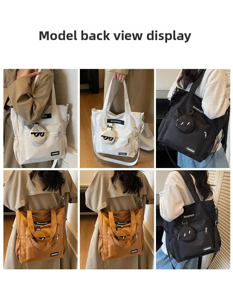 Trendy Crossbody Shoulder Bags for Women Large Capacity Commutre Tote Bag College Style Texture Versatile and Simple Storage Bag