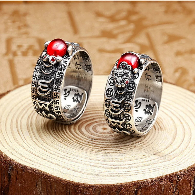 Luck Wealth PIXIU Couple Ring For Woman Men Lovers Women Lady Luxury Open Adjustable Rings Buddhist Jewelry Valentine's Day Gift