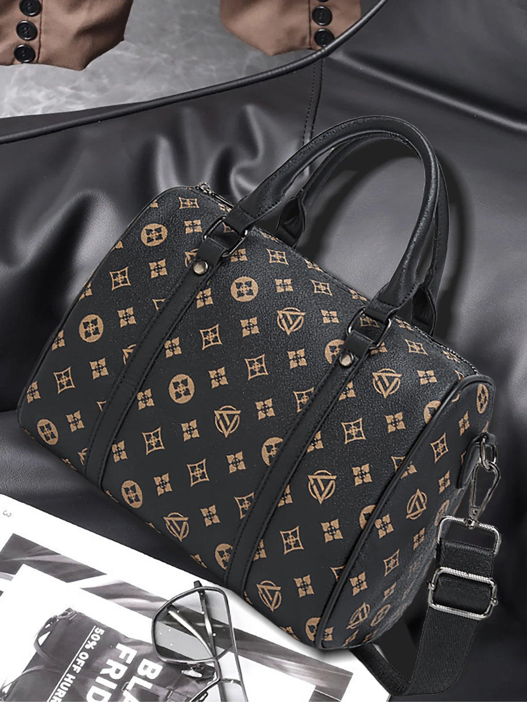 Men's Crossbody Bag Black Sling Bag for Men, Large Capacity Shoulder Bag, Stylish Multifunctional Handbag for Men Design