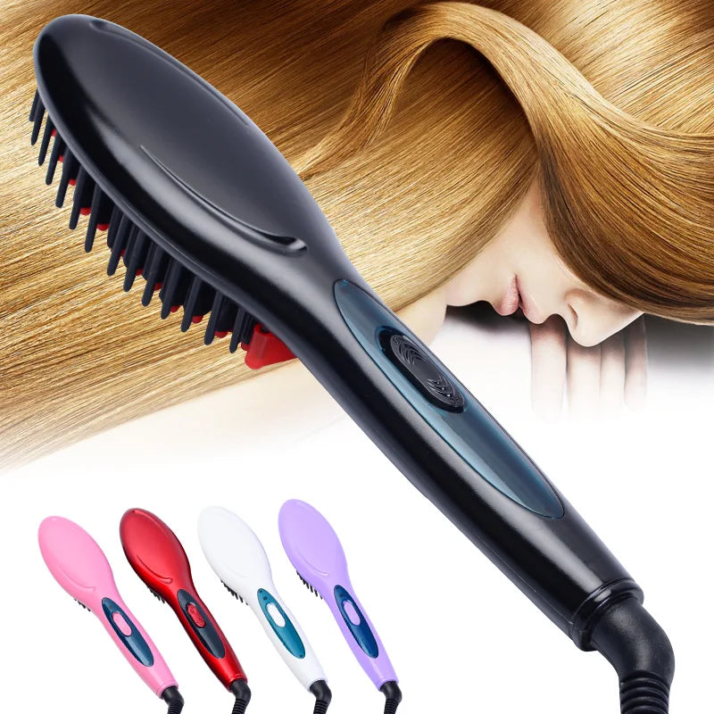 New Professional Electric Hair Straightener Comb Hair Brush Straightening Irons EU/ US/ UK/AU Plug