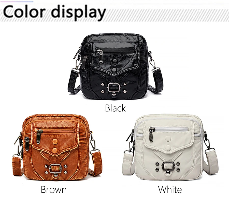 Many Pockets Shoulder Crossbody Bags for Women 2022 Brand Designr Soft Leather Handbags Leisure Style Ladies Messenger Bags Sac