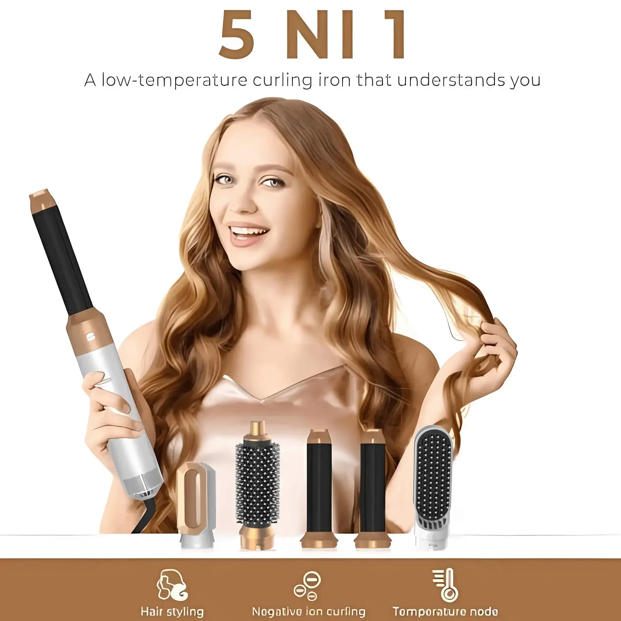 Professional NEW 5 in 1 Hair Dryer Comb Set Professional Hot Air Styler for Hair Curling Straightening and Volumizing At Home