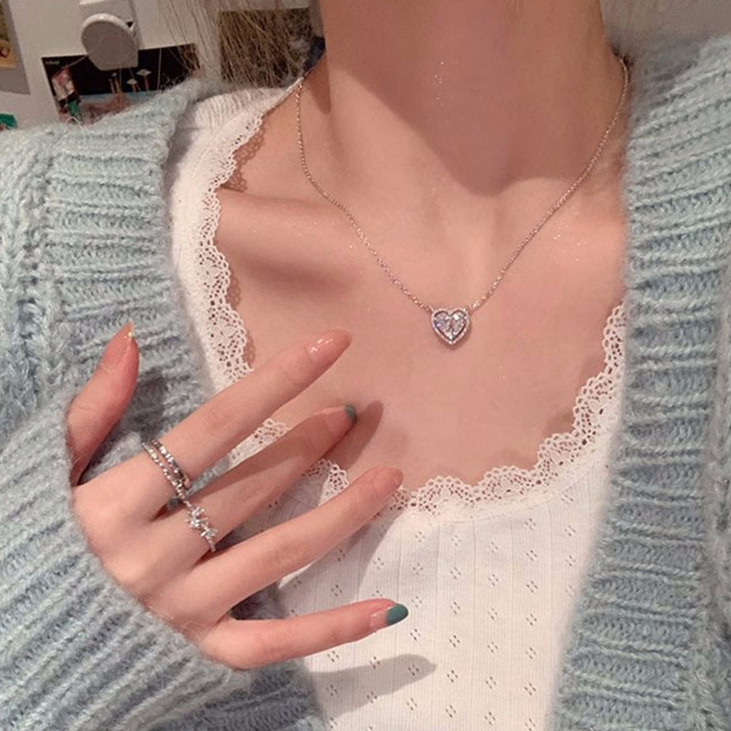 1PC New Elegent Silver Color Crystal Star Moon Necklace Charm Pendant Choker Necklace For Girl Women Statement Wedding Jewelries