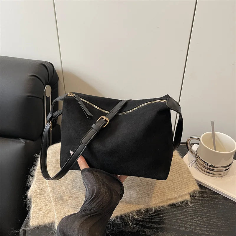 New Suede Relaxed Style Tote Bag new style underarm handbag Travel Shoulder Handbags Fashion Simple Female Crossbody Bag Tote