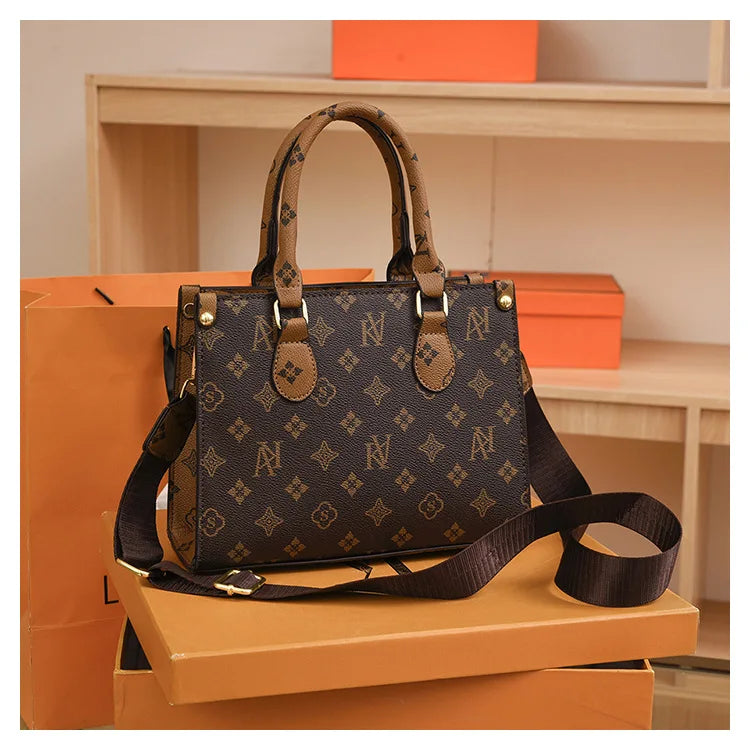 Elegant Ladies Handbag Retro Printed Crossbody Bag for Women Luxury Designer Leather Material Messenger Handbag for Travel