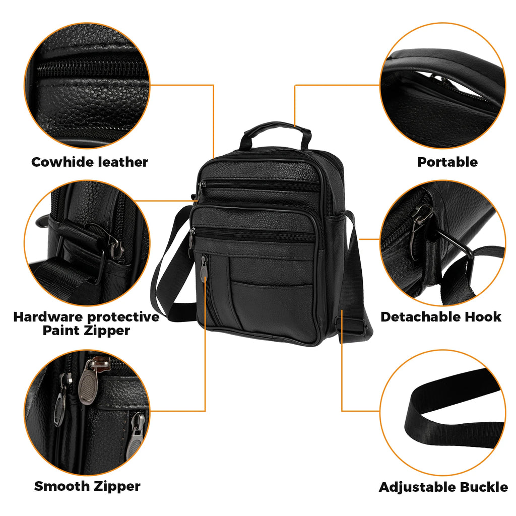 Shoulder Bag Men Small Crossbody Backpack Shoulder Bag with Adjustable Shoulder Straps PU Leather/Oxford Cloth Chest Bag Daypack