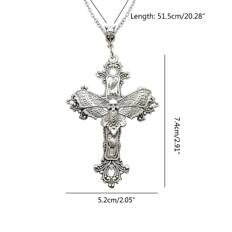 652F Cross Pendant Necklace Cross Choker Gothic Cross Necklaces Pendant Choker Party Accessories Perfect Gift for Women Girls