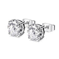 1 Pair Fashion Jewelry Crown Women Classic Shining Zircon Small Stud Earrings Silver Color Ears Stud For Men Crystal Earrings