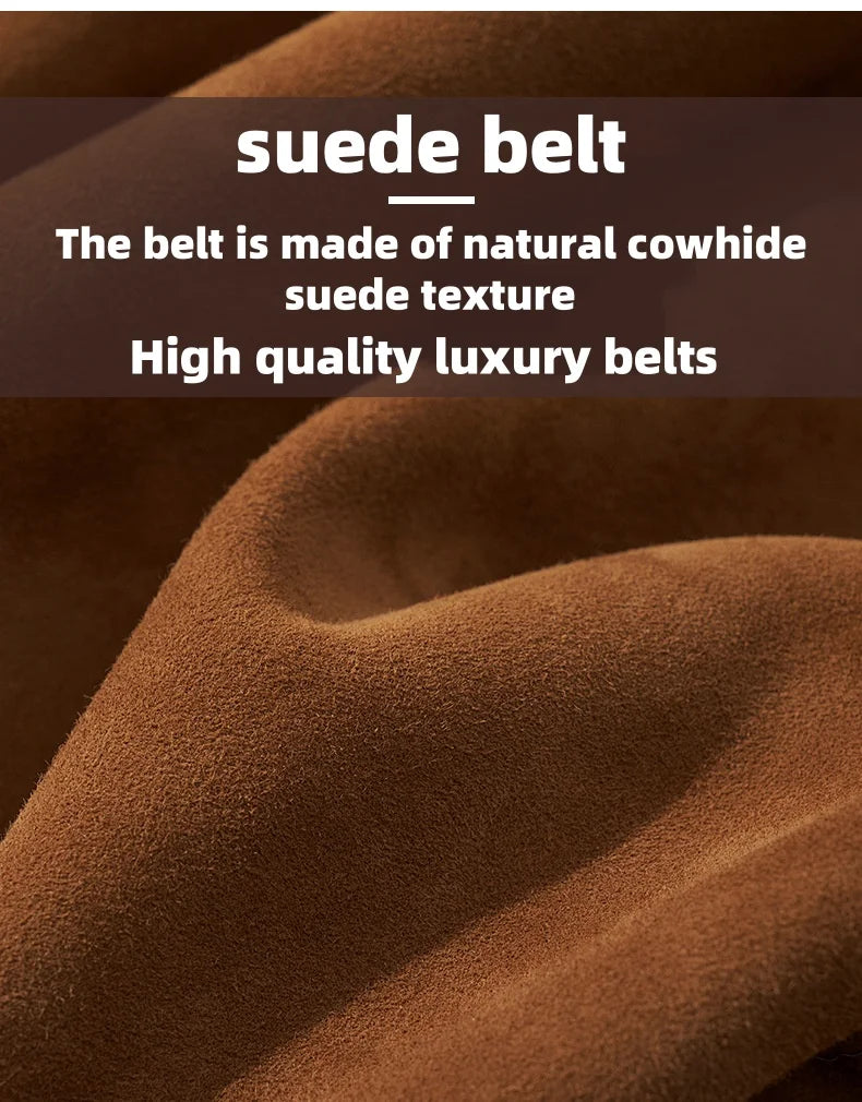 Luxury suede belt for women Stylish Leather belt Gold pin buckle Cow Leather Branded belt Clothing accessories women belt