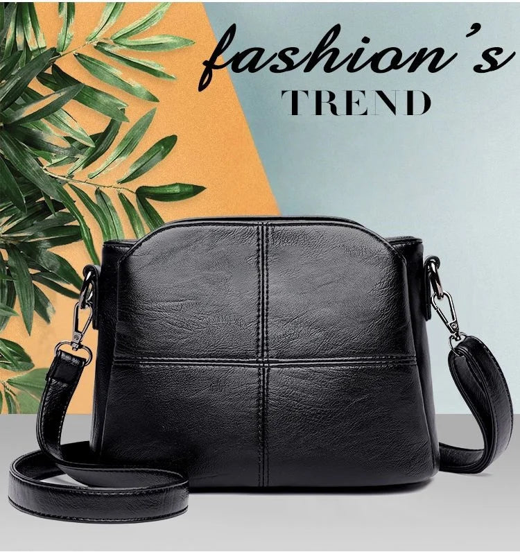 Pu crossbody bag with multi-pocket design, fashionable and versatile, suitable for daily outings as a shoulder bag