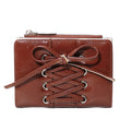 Minimalist Style Bow Short Wallet Multi-Functional Large Capacity Zipper Card Coin Purse Perfect Gift
