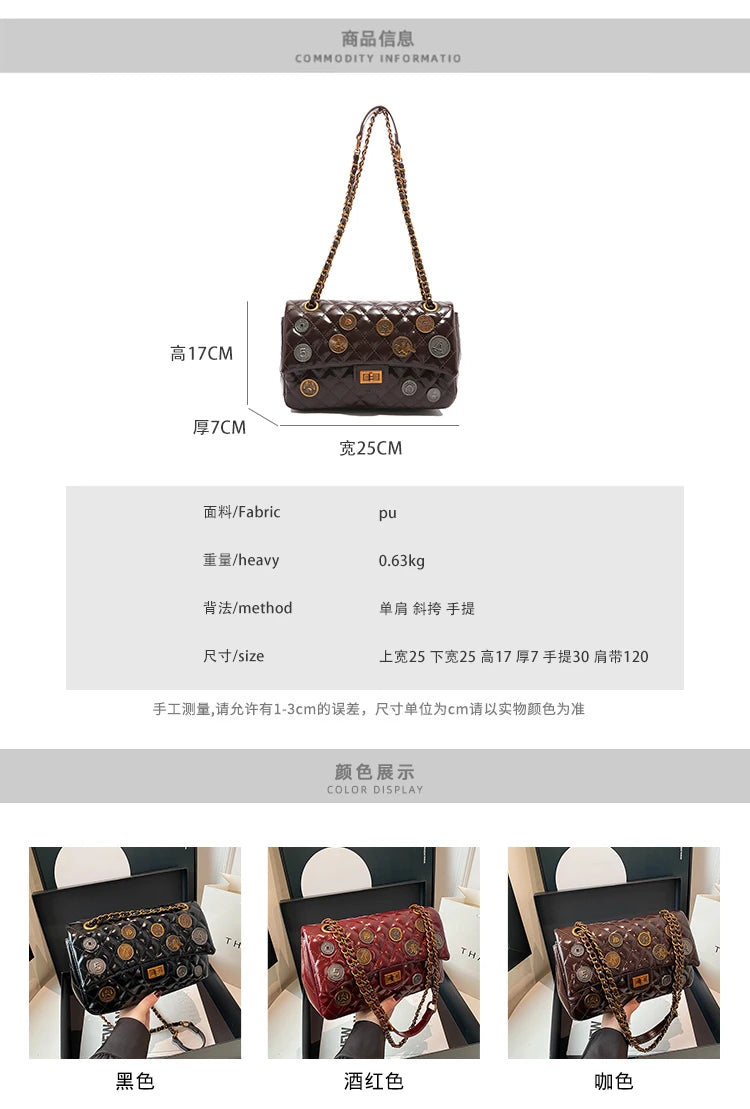 Stylish Leather Crossbody Bag for Women Ladies Luxury Brand Famous Designer Handbag Classic Elegant Fashion Accessory