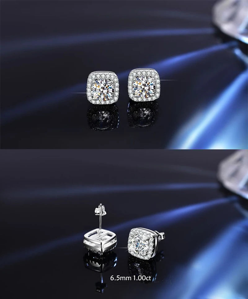 Zircon Earring Stud for Women And Men S925 Sterling Silver 18K Plating Earrings D Color VVS1 As Shinning As Diamond Jewelry
