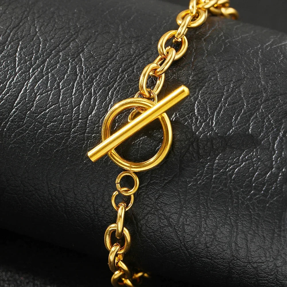 Simple Fashion Stainless Steel Bracelets Minimalist Design OT Buckle Chain Non-fading High-quality Bracelets for Women Jewelry