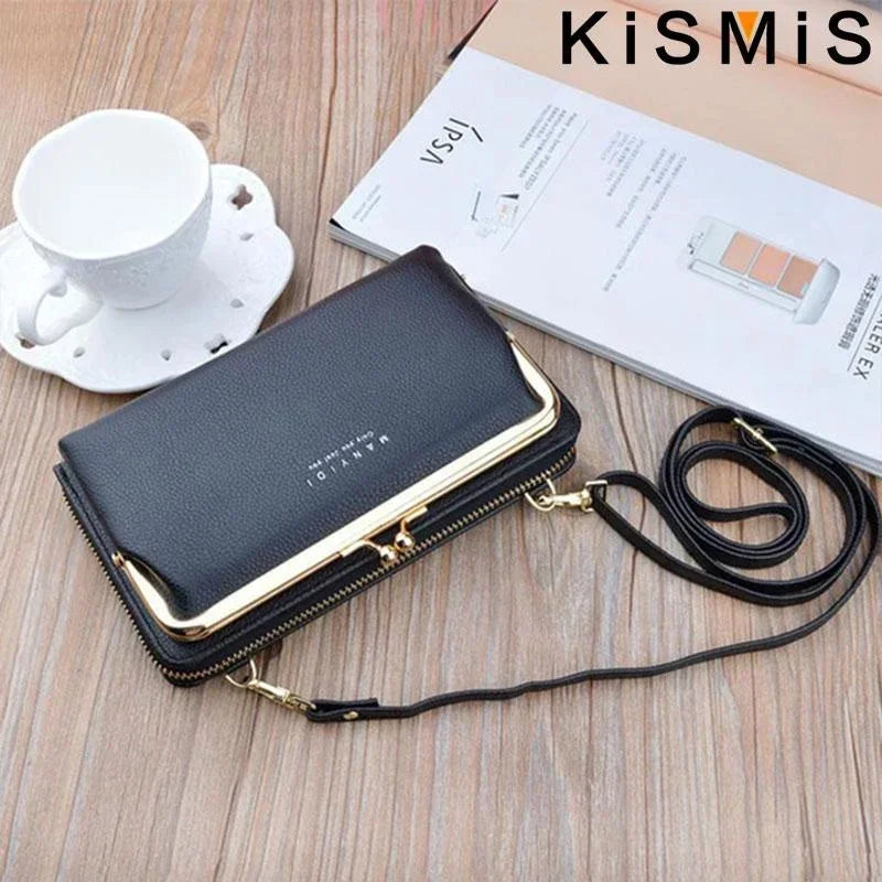 Ladies Crossbody Bag Double Layer PU Leather Handbag for Women Casual Shoulder Purse Wallet Clutch Everyday Use Travel