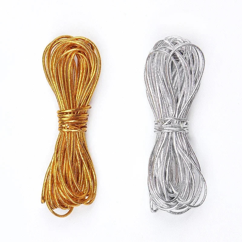 Dreadlock Braids Silver Gold Braiding Hair Deco Styling Shimmer Stretchable African Braids Braided Elastic Cord Hair Accessories