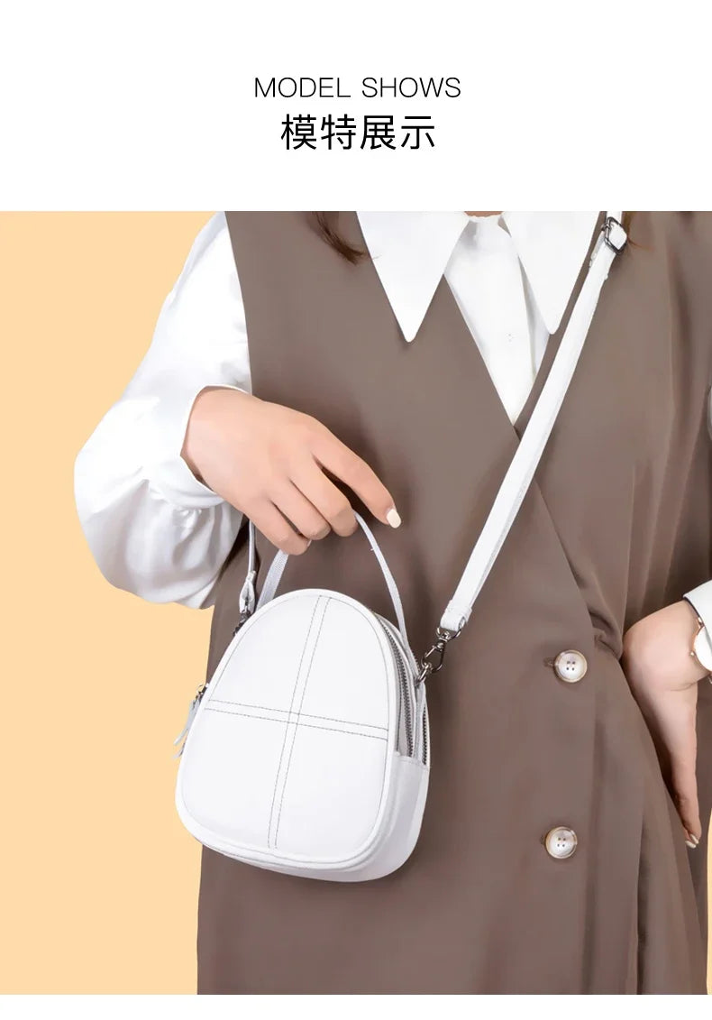 Fashionable High-end Texture Crossbody Bag Hot Sale Genuine Leather Women's Shoulder Bag Mini Mobile Phone Coin Purse Handbag