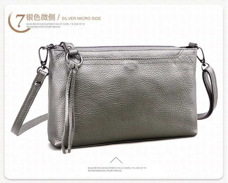 Leather Crossbody Bag Women Silver Handbags Mini Flap Gold Day Clutch Luxury Beach Shoulder Messenger Bag Female Purse