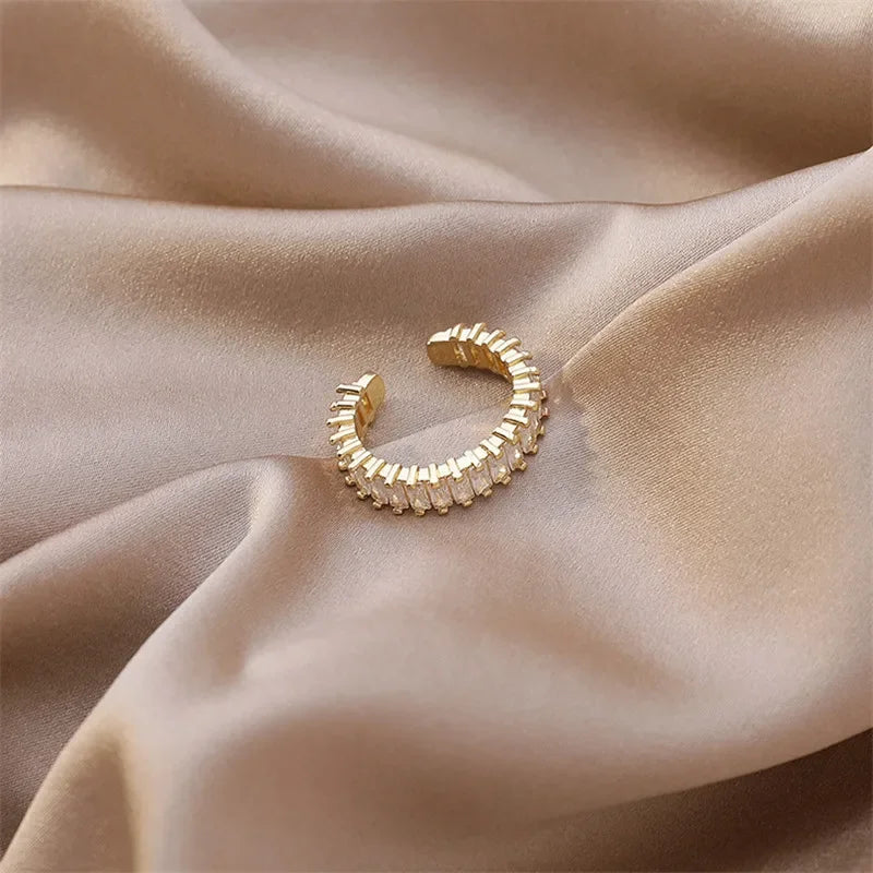 Luxury Retro Gold Color Double Oil Drip Open Rings for Women Irregular Adjustable Finger Ring 2023 New Trendy Wedding Jewelry