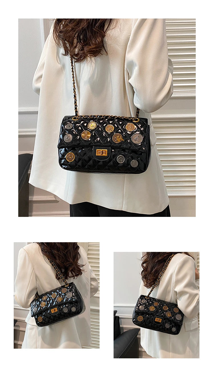 Stylish Leather Crossbody Bag for Women Ladies Luxury Brand Famous Designer Handbag Classic Elegant Fashion Accessory