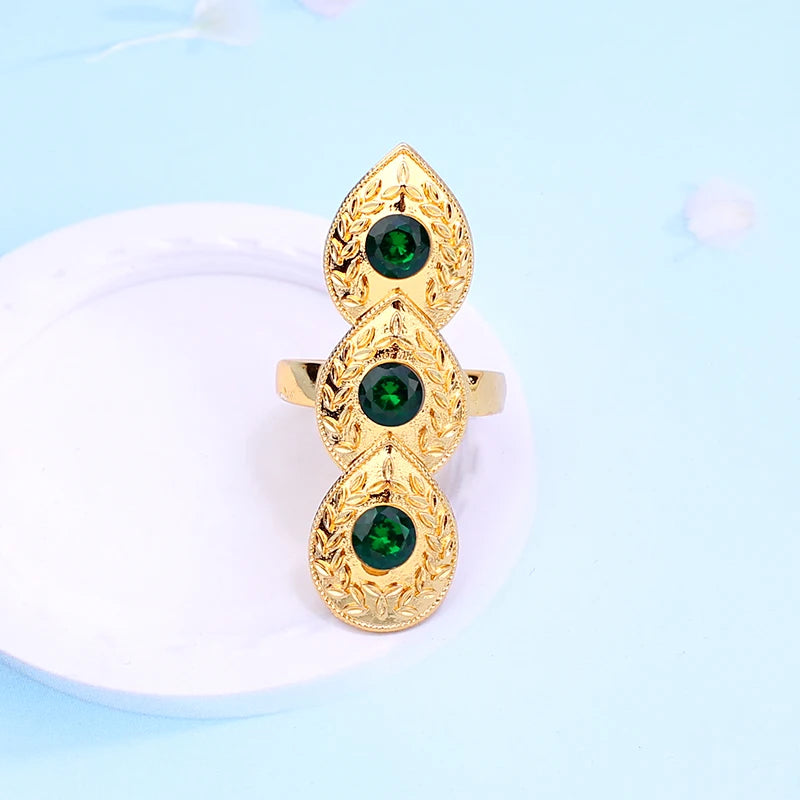 Adjustable Size Gold Plated Joint Rings for For Women Middle East Wedding Jewelry Ethnic Couple Rings Bague Femme