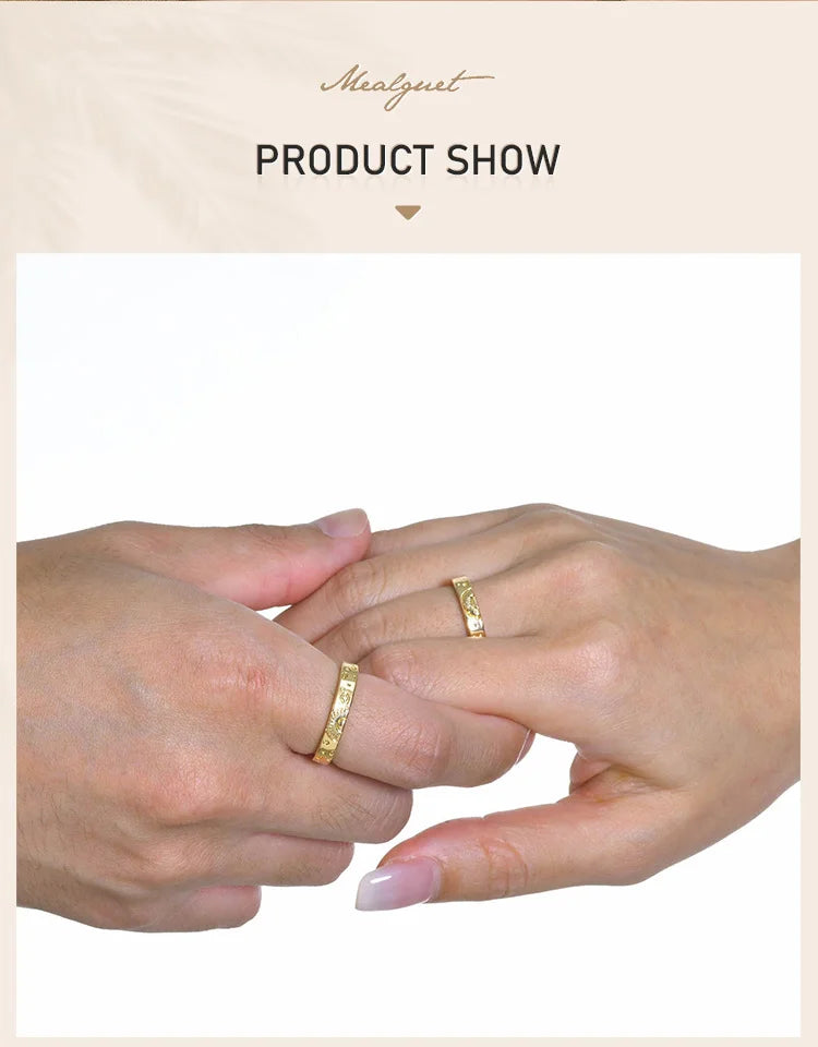 Adjustable Sun and Moon Couple Promise Ring, Boyfriend Girlfriend Matching Band, Price for Pair