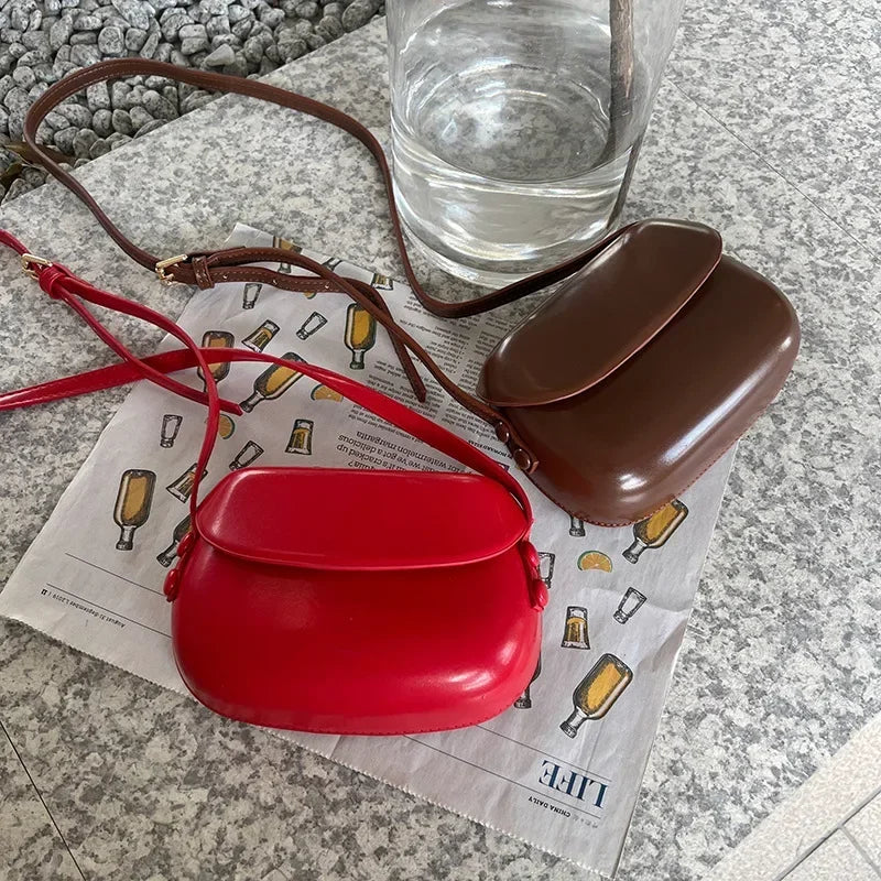 2025 Flap Crossbody Bags Women Mini PU Leather Shoulder Purses and Handbags for Girls Ladies Phone Simple Solid Designer Bag