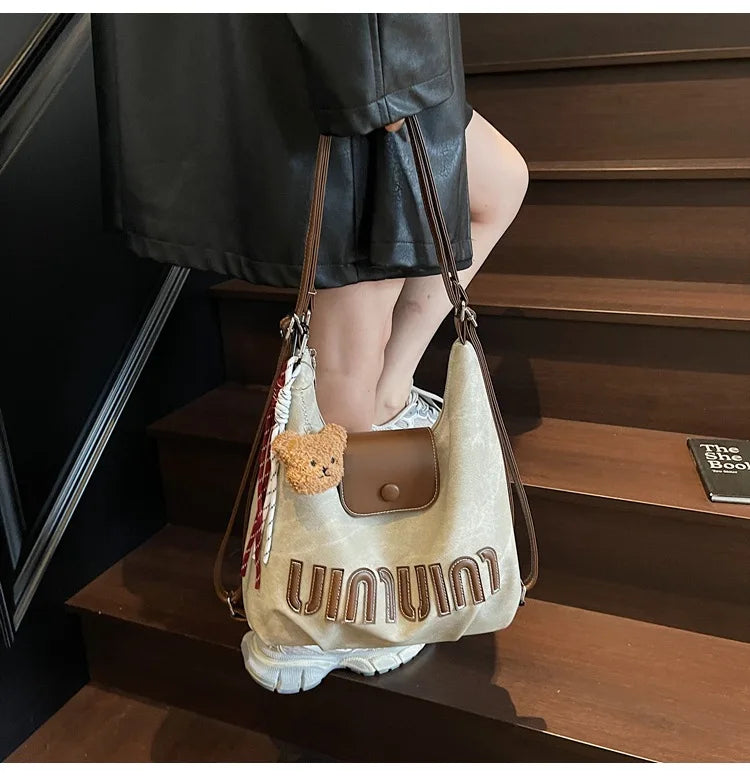 2026 Brown Suede Convertible Tote Backpack, Large Capacity 3-in-1 Work Bag, Adjustable Crossbody Shoulder Bag for Women Commute
