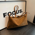 Vintage Suede Tote Bag For Women Autumn Winter New Large Capacity Commute Shoulder Crossbody Bags Fashion Trend Underarm Bags