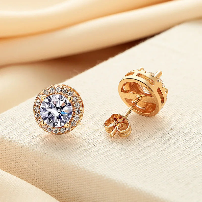 Zircon Earring Stud for Women And Men S925 Sterling Silver 18K Plating Earrings D Color VVS1 As Shinning As Diamond Jewelry
