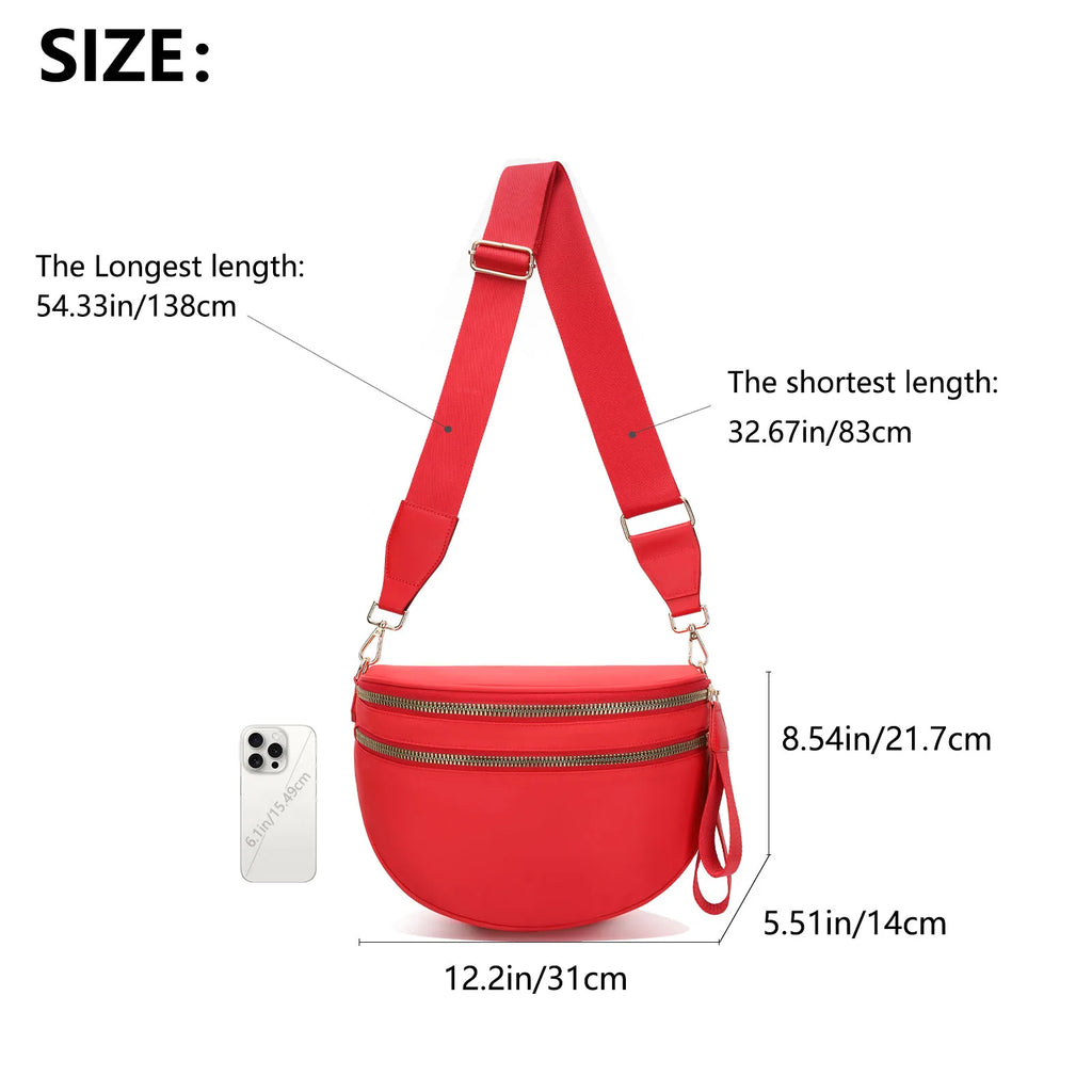 Spacious Black and White Checkered Crossbody Bum Bag, Spacious Design for Essentials Plus Size Friendly Strap 55"
