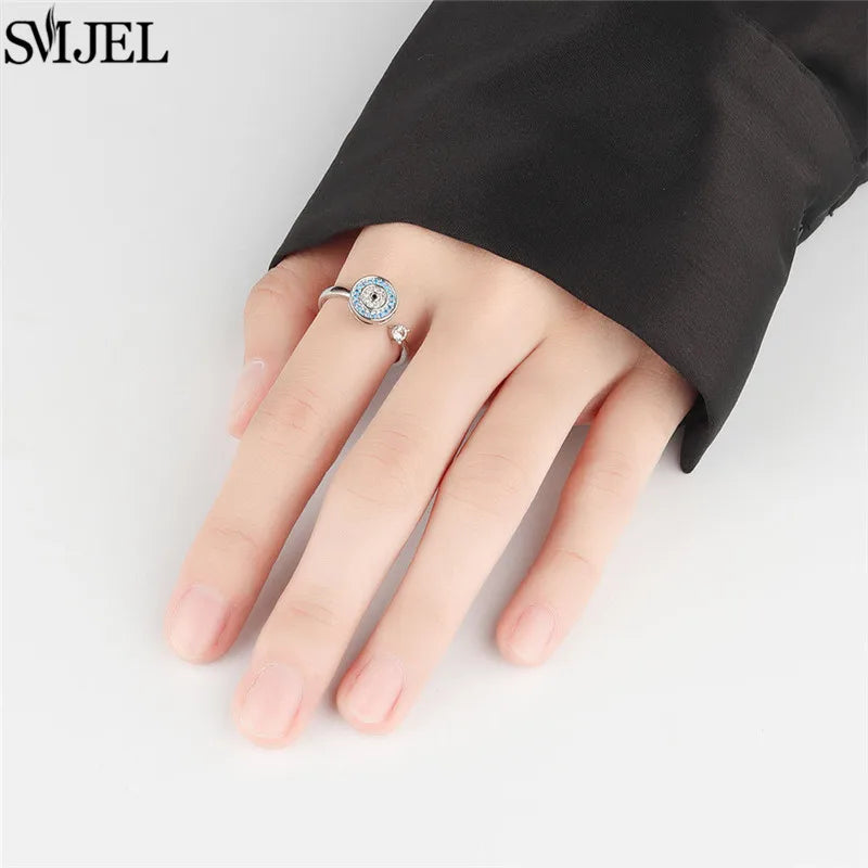 Luxury Rotating Anxiety Animal Rings for Women Spinner Fidgets Cute Flower Heart Dragonfly Anti Stress Ring Wedding Jewelry