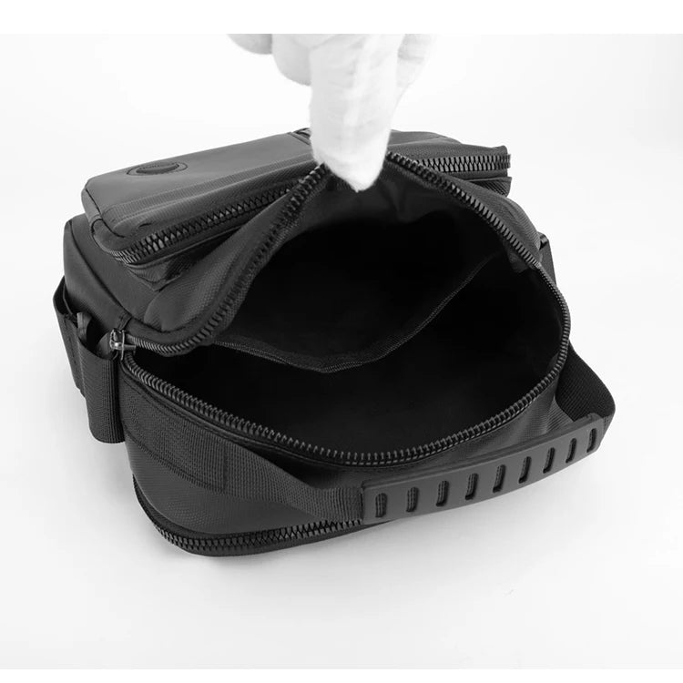 Durable crossbody bag, adjustable shoulder strap, multi-layer design, secure zipper - multifunctional storage bag