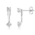 Dazzling Zircon Back Hanging Earring Stud Jackets Earrings For Women Niche Design Daily Accessories  Party Wedding Jewelry Gift