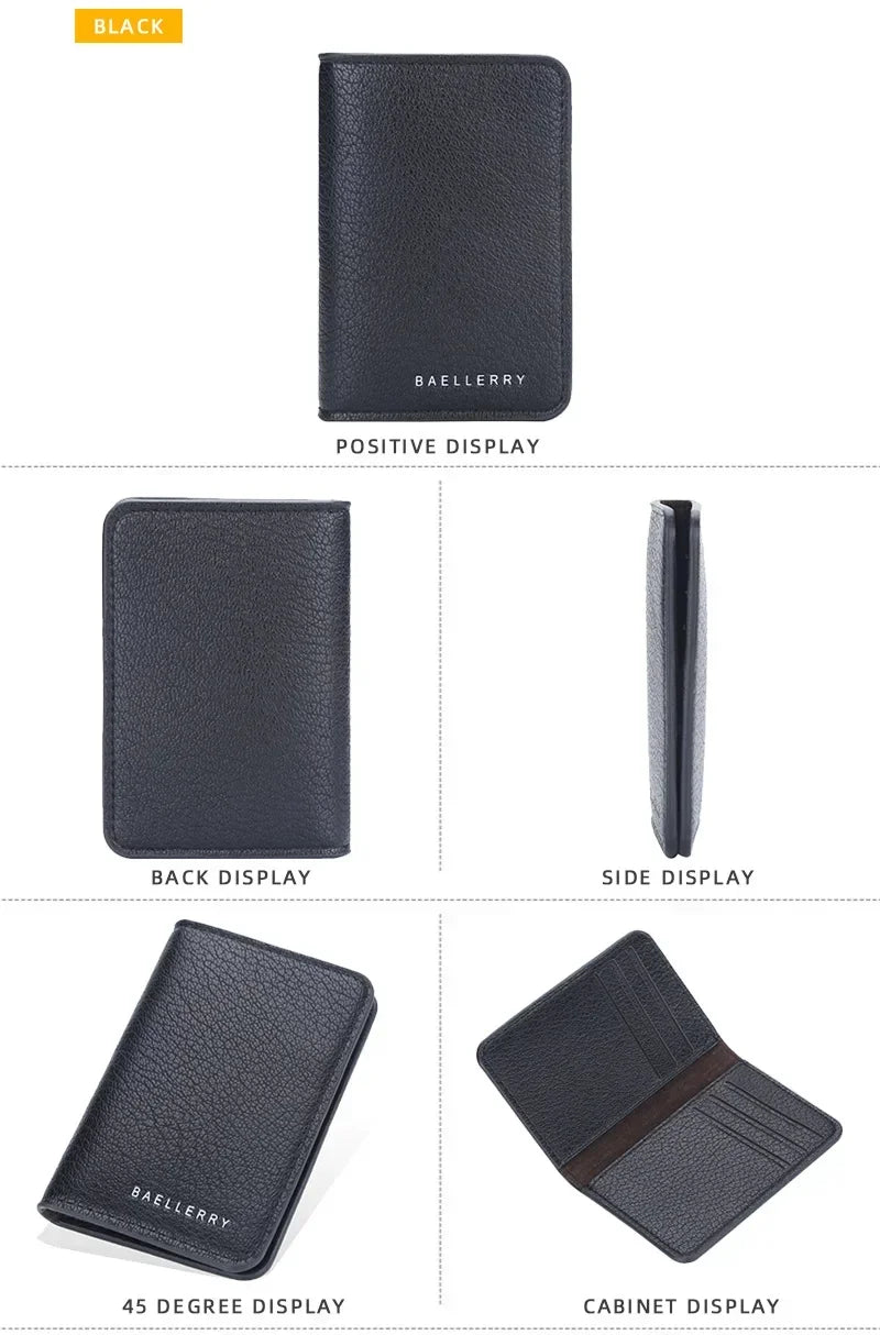 Men's Minimalist Leather Card Wallet Slim Thin Soft Purse Small Credit Card Holder Bank ID Mini Organizer for Men