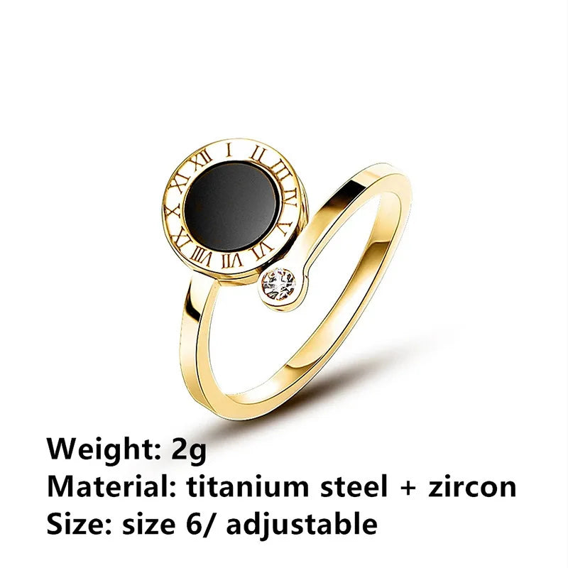 Adjustable Size Roman Ring Man Stainless Steel Rings For Women Fashion Jewelry Accessory Cheap Goods For 2 Uah