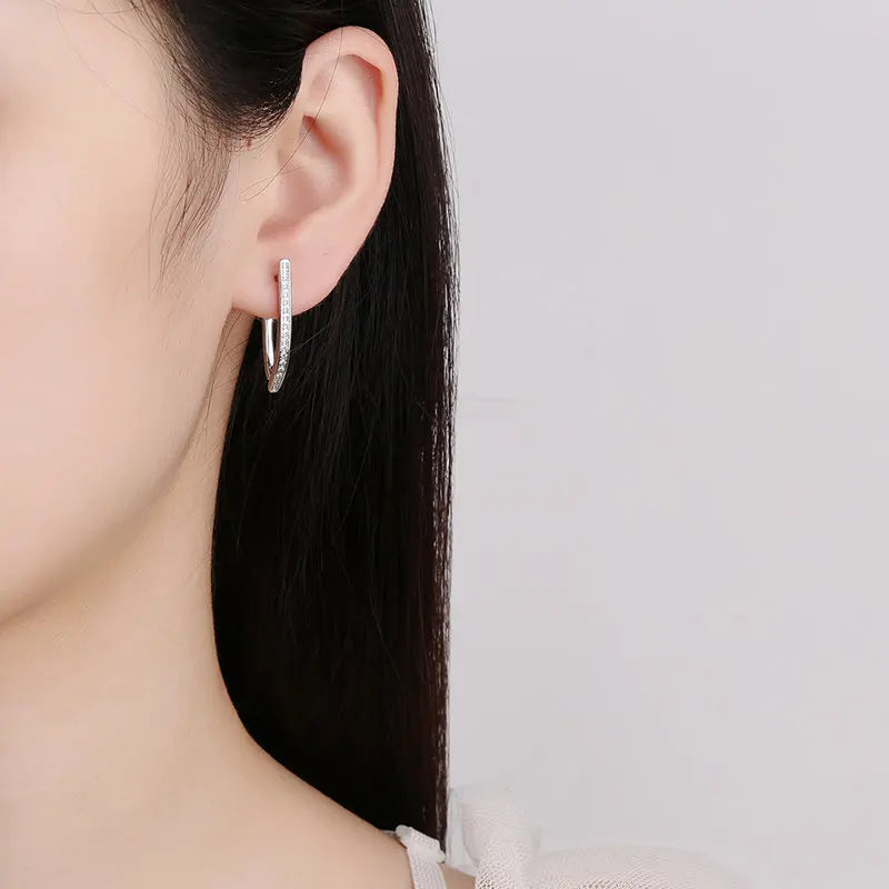 925 Sterling Silver Zircon Stud Earrings For Women High Quality Luxury Bridal Wedding Silver 925 Jewelry