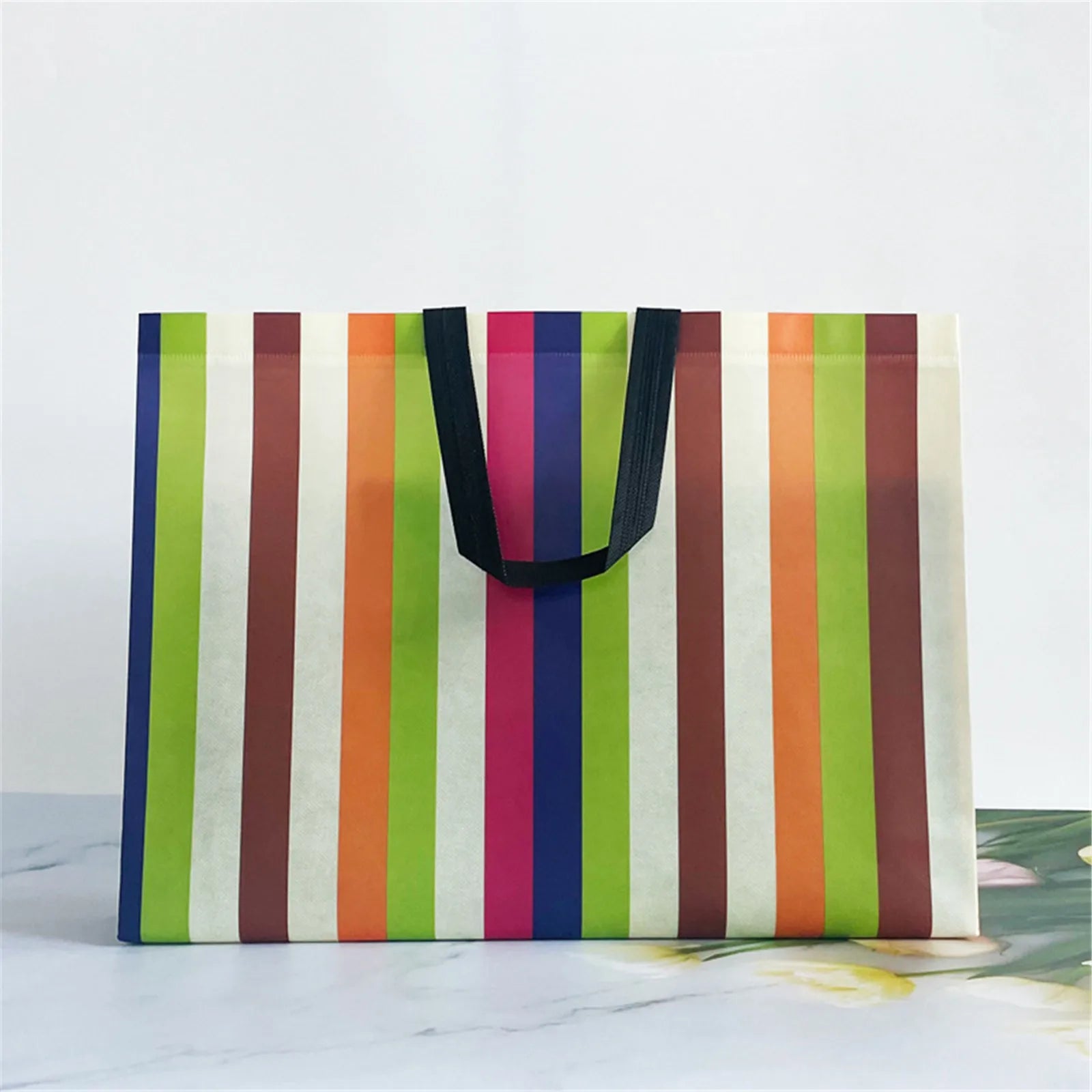 New Women Foldable Shopping Bag Reusable Eco Tote Pouch Large Non-woven Shopper Bags  Travel Grocery Shopping Bags