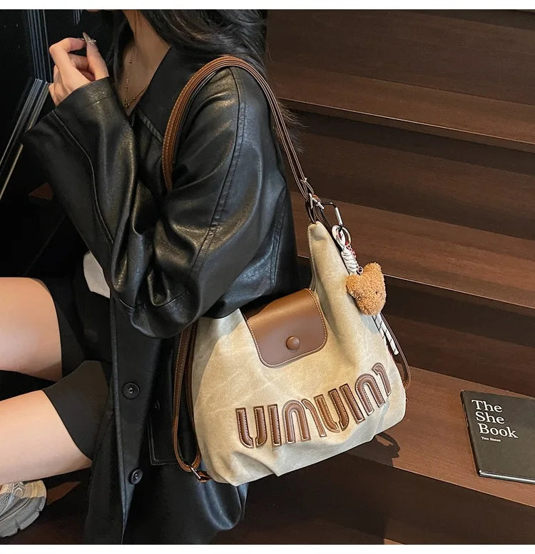 2026 Brown Suede Convertible Tote Backpack, Large Capacity 3-in-1 Work Bag, Adjustable Crossbody Shoulder Bag for Women Commute