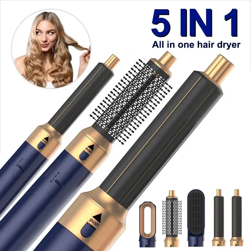 Professional NEW 5 in 1 Hair Dryer Comb Set Professional Hot Air Styler for Hair Curling Straightening and Volumizing At Home