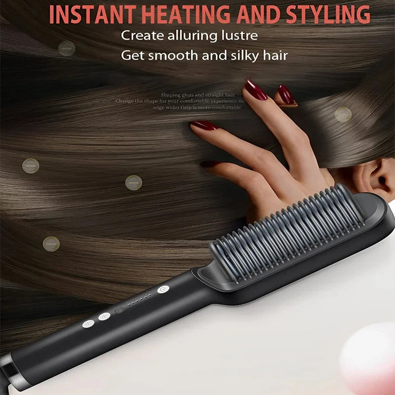 Professional Hair Tyling Tools Salon Steam Styler Hot Mist Nourish Hair Care Water Tank Steam Hair Straightener Brush