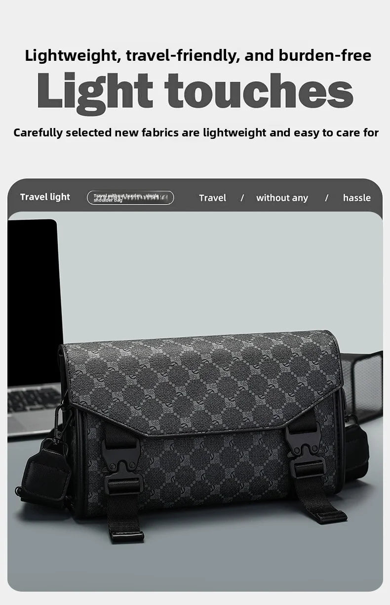 2026 New Design Shoulder Bag Men Crossbody Bag Fashion Business PU Leather Shoulder Bag Male Mobile Phone Bag Purses Handbags