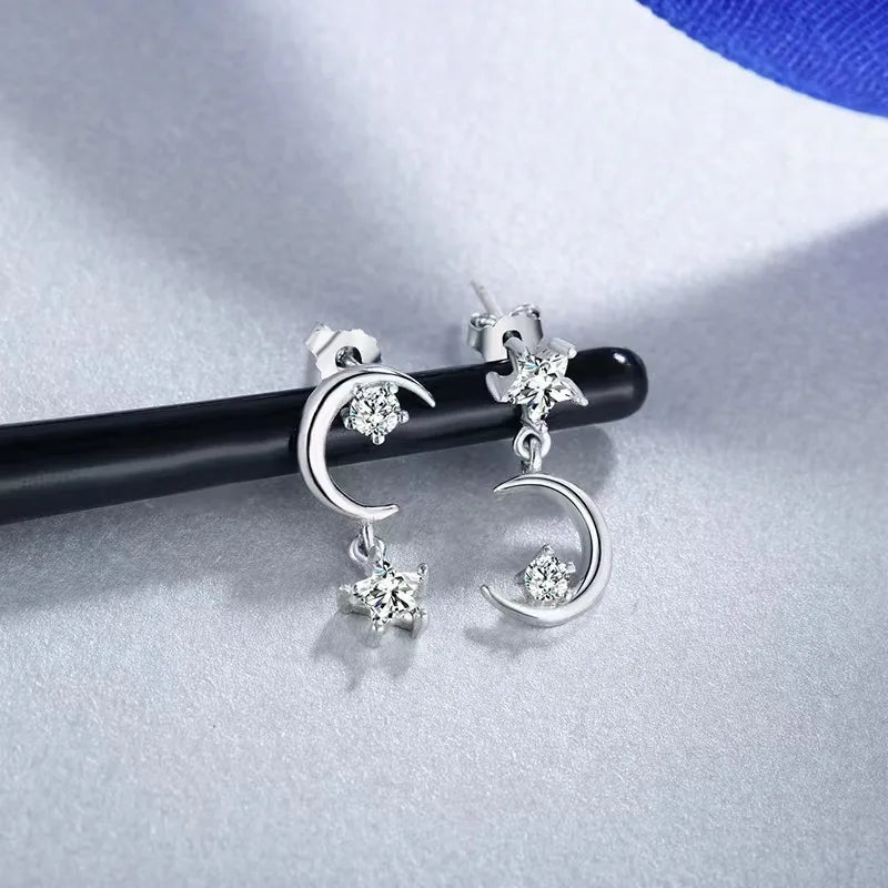 Zircon Real 925 Sterling Silver Earrings Channel Cubic Zirconia Silver Stud Earrings for Women Sterling Silver Jewelry ER454