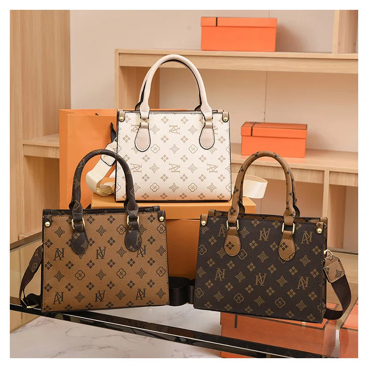 Elegant Ladies Handbag Retro Printed Crossbody Bag for Women Luxury Designer Leather Material Messenger Handbag for Travel