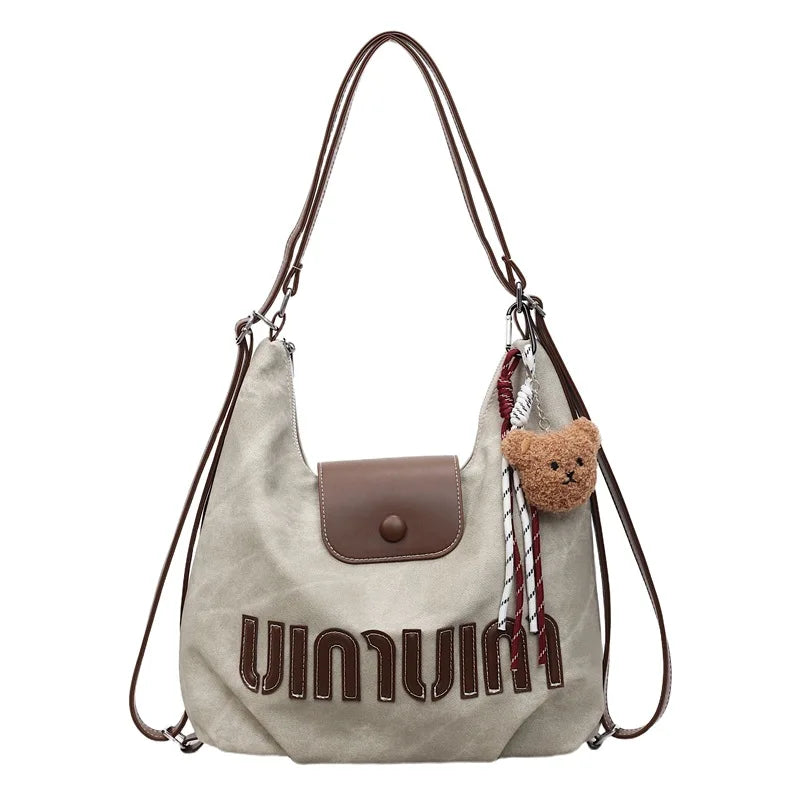 2026 Brown Suede Convertible Tote Backpack, Large Capacity 3-in-1 Work Bag, Adjustable Crossbody Shoulder Bag for Women Commute